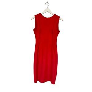 Calvin Klein Size Medium Peach Pink Orange Knee Length Sheath Work Career Dress